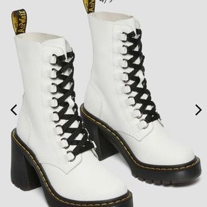Doc Martens White Chesney Leather Boots